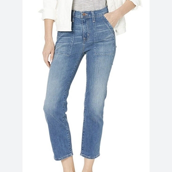 J. Crew Slim Leg cropped Jeans size 32 petite - Picture 2 of 5